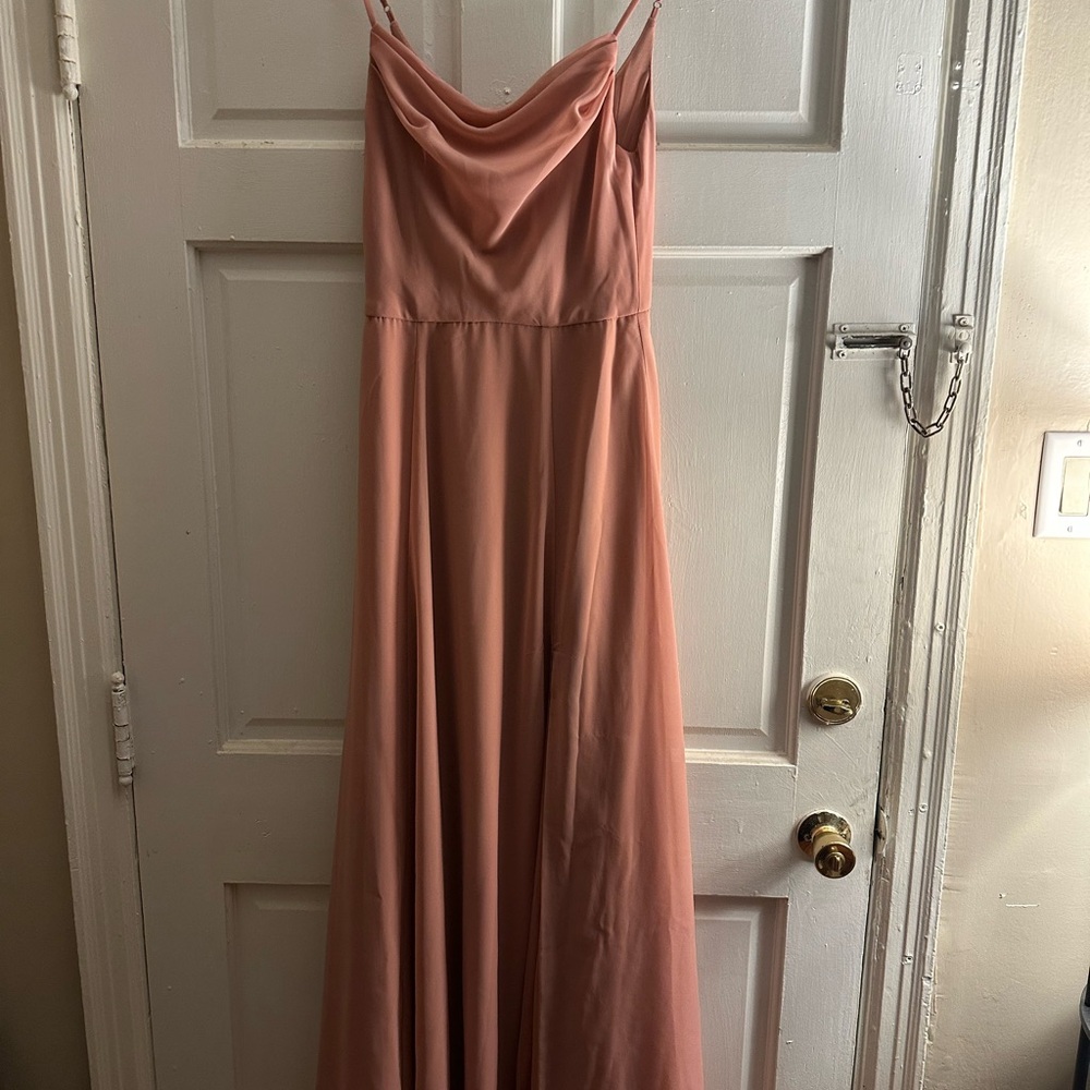 David's Bridal Blush Maxi Dress